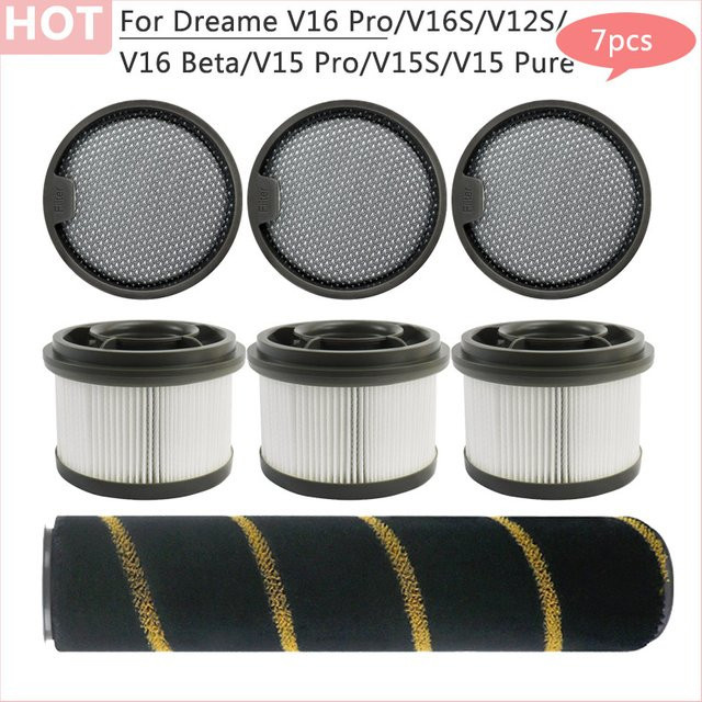 Dreame Ersatzset mit Roller-Pinsel und HEPA-Filter für V16 Pro, V16S, V16 Beta, V15 Pro, V15S, V15 Pure, V12S, V12 Pure und V10S Staubsauger - Bild 1