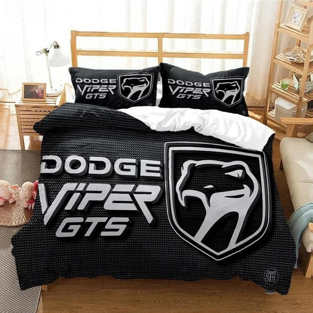 Bettwäscheset Dodge Ram mit Bettbezug und Kissenbezügen, Schwarz, B/H: 150 x 200 cm - Bild 1
