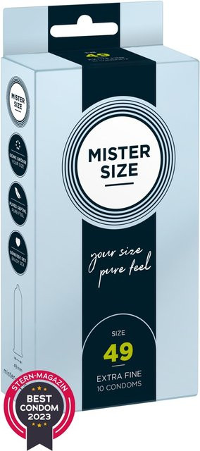 Mister Size Kondome, 49 mm, transparent, hauchdünn, feucht, Unisex - Bild 1
