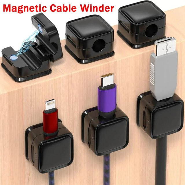 Magnetischer Kabel-Organizer in Schwarz als verstellbarer Kabelhalter und Management-Drahthalter für deine Kabelklemmen und Datenkabel unter dem Schreibtisch - Bild 1