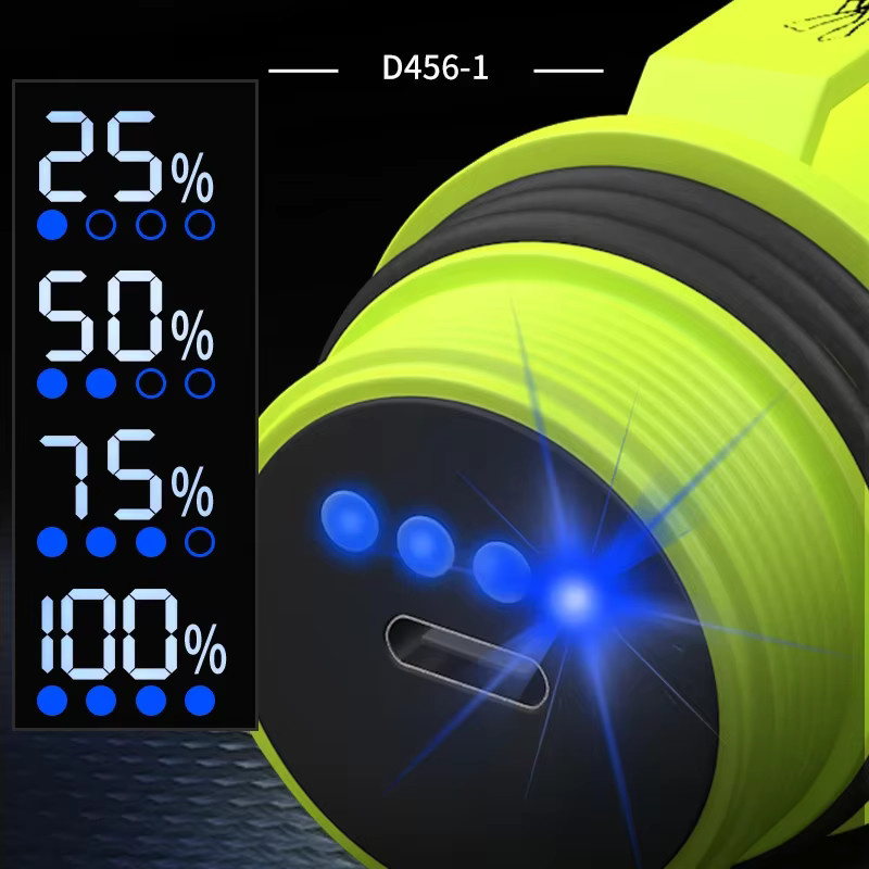 JIASHUAIXIN LED-Tauchlampe P50 in Schwarz für professionelles Nachttauchen und Tiefwasser, superhell und wasserdicht - Bild 6
