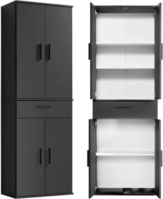 mokebo Mehrzweckschrank in Anthrazit und Schwarz - Bild 1