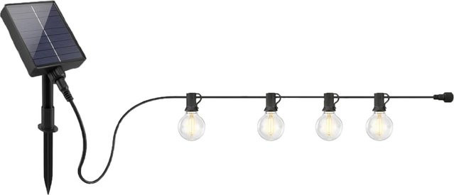 Salcar 23M Solar G40 LED Lichterkette mit Fernbedienung und Timer, Warmweiß, IP44 Outdoor Glühbirnenkette für Garten, Balkon und Terrasse - Bild 1