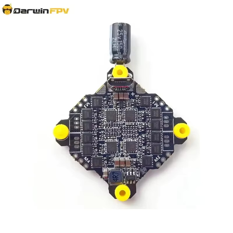 DarwinFPV F411 AIO Flight Controller mit Blheli_S Betaflight F4 15A ESC für RC FPV Racing Drohnen, Schwarz - Bild 2