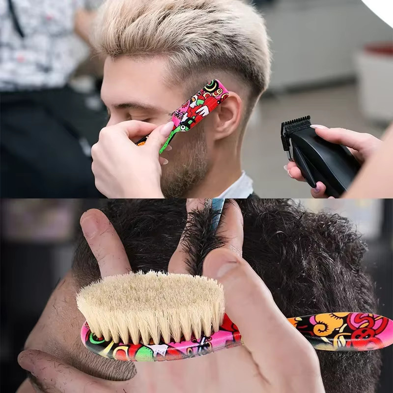 Untior Barber Haarreinigungspinsel für Herren, Pferdehaar-Borsten - Bild 3