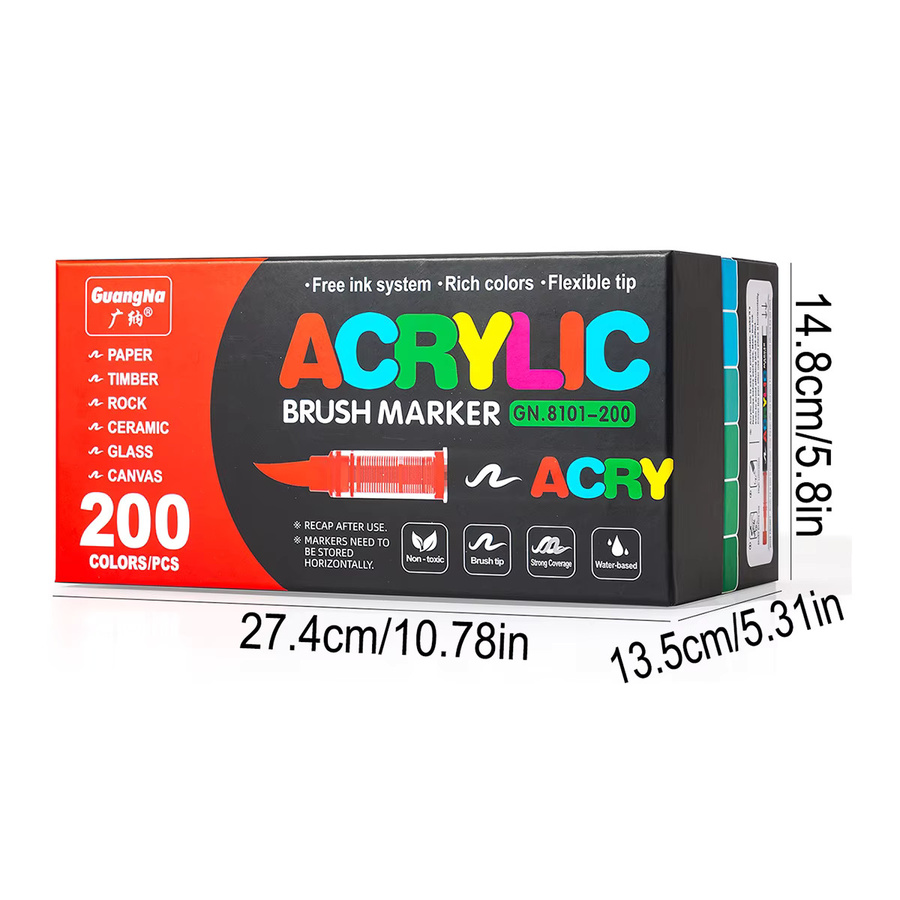 Acryl-Marker-Set mit Weihnachtsmotiv in Multicolour und Weiß, gerade Flüssig-Marker mit weicher Spitze für DIY-Kunstmalerei und Doodling - Bild 2