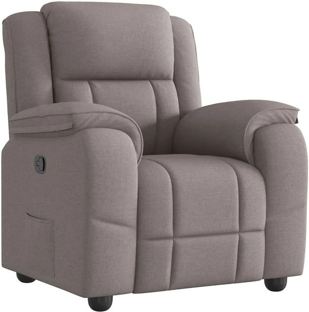 vidaXL Relaxsessel in Taupe aus Stoff mit Armlehnen und verstellbarer Rückenlehne, B/T/H: 96 x 60 x 102 cm - Bild 1