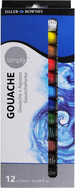 Daler-Rowney Simply Gouache-Set mit 12 Farbtuben à 12 ml in Multicolour - Bild 1