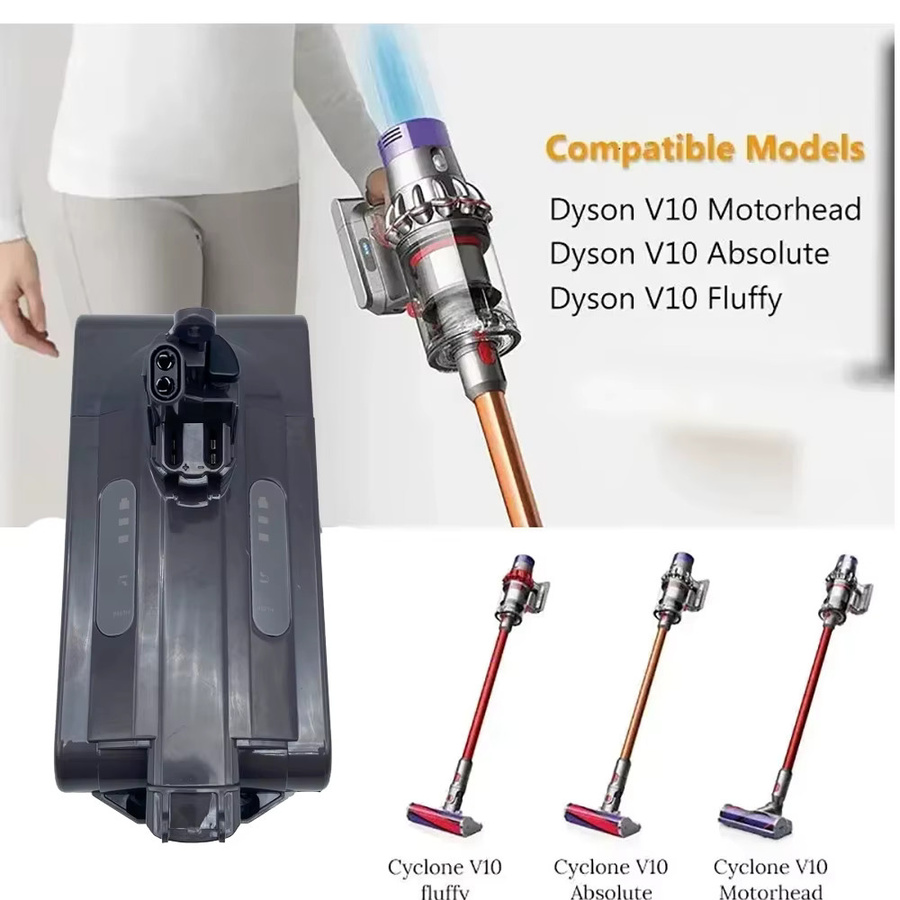 Dyson V10 Ersatzbatterie mit 25,2 V und 6000 mAh für V10 Tier Absolute Fluffy kabellose Staubsauger - Bild 4