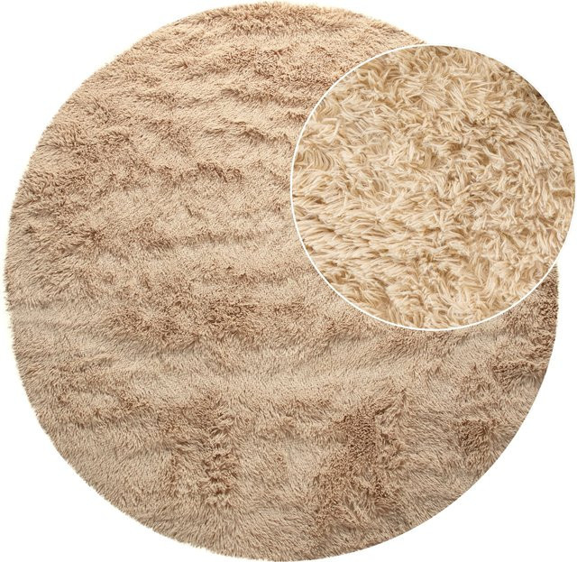 Runder Hochflor-Teppich Silvana in Beige mit Durchmesser 200 cm - Bild 1