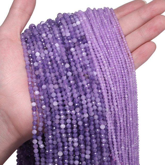 Kuoyu Perlen Amethyst, rund, facettiert, 2/3/4mm - Bild 1