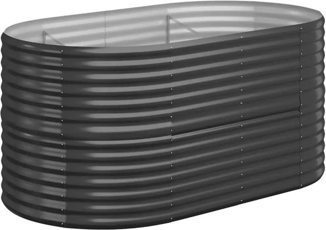 vidaXL Hochbeet aus pulverbeschichtetem Stahl in Anthrazit, B/T/H: 152 x 80 x 68 cm - Bild 1