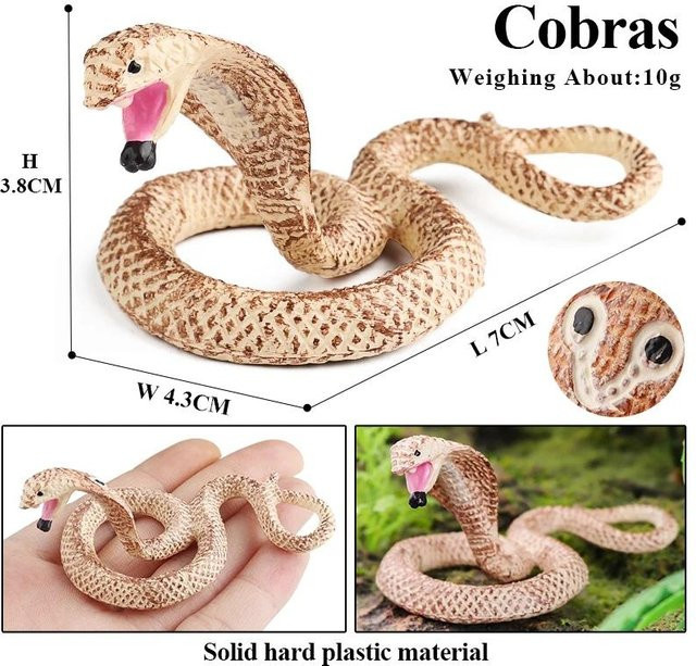Oenux Schlangen Tiere Modell Kobra Klapperschlange Python Actionfiguren - Bild 1