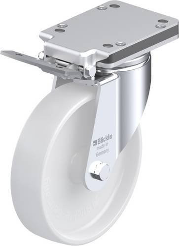 Blickle Lenkrolle LH-PO 200G-IS mit Feststeller, Rad-Durchmesser: 20 cm, Tragfähigkeit: 600 kg, Farbe: Weiß - Bild 1