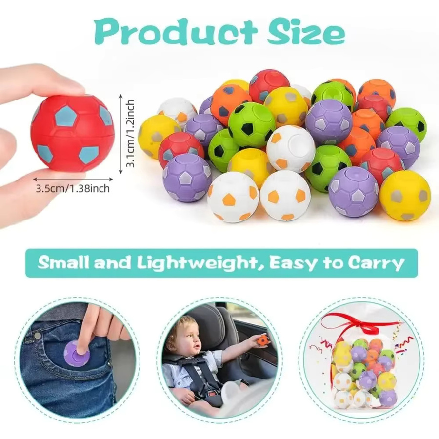 soulbao Mini-Fidget-Spinner Fußballbälle, 10-teiliges Set - Bild 2