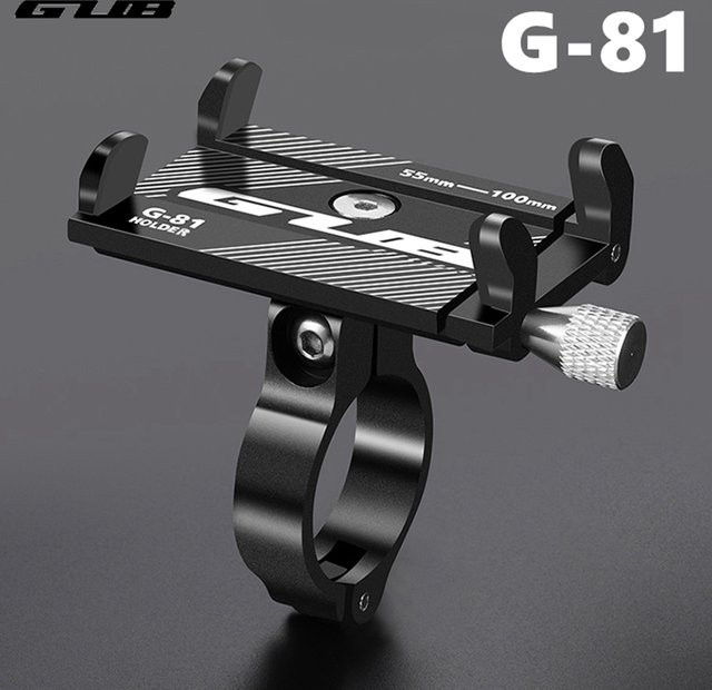 Gub G81 Aluminium Fahrrad Handyhalterung für Smartphones von 3,5 bis 6,2 Zoll, verstellbarer GPS Smartphone Ständer für das Bike in Schwarz oder Rot - Bild 1