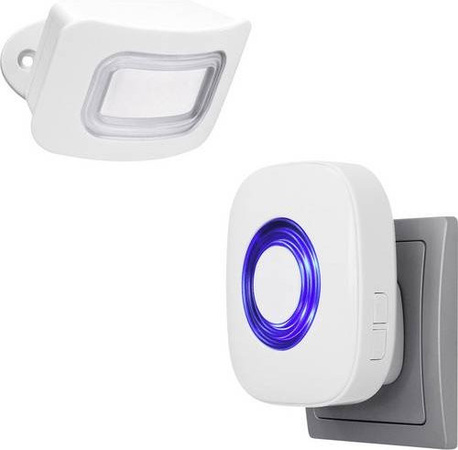 PENTATECH Bewegungsmelder FD25 Weiß mit 82 dB Alarm und Netzanschluss