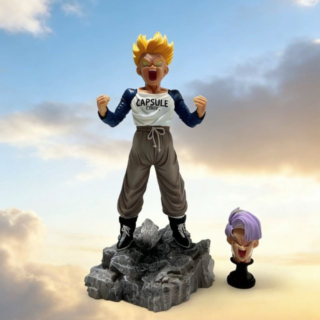 Bandai Dragon Ball Z Trunks Super Saiyan Figur, mit austauschbarem Kopf - Bild 1