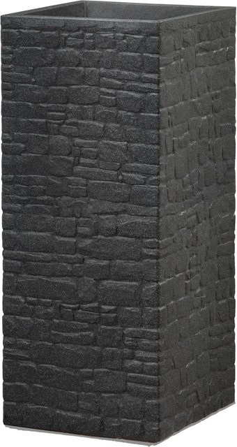 Scheurich Pflanzgefäß Muretto High Blumentopf Stony Black B/T/H: 26 x 26 x 60 cm - Bild 1