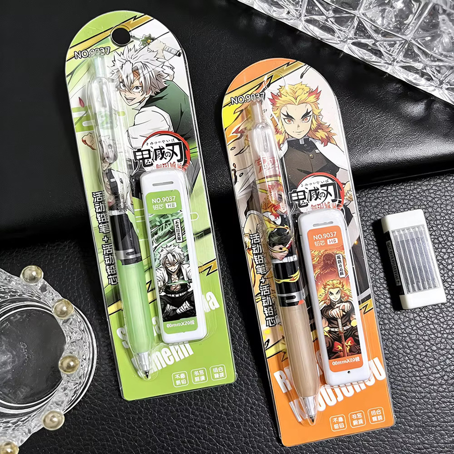 Bandai Demon Slayer Automatikstifte mit 0,5 mm Mine, HB Graphit, Mehrfarbig - Bild 2