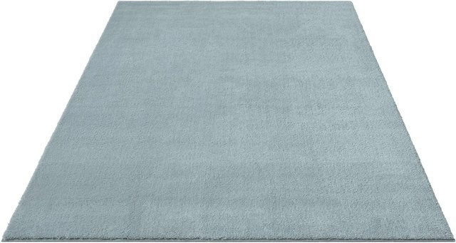 Floornovo Hochflor Teppich Blau Einfarbig B: 200 cm, T: 140 cm - Bild 1