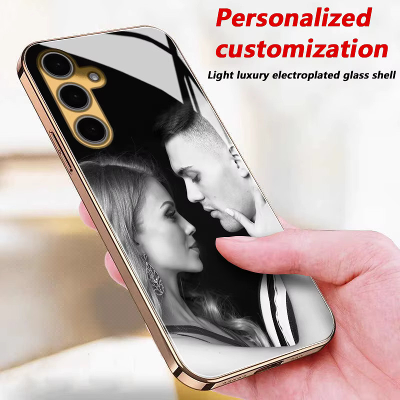 Personalisierte Fotospiegel-Handyhülle aus galvanisiertem Gold für Samsung Galaxy A56 A55 A54 A36 A35 A34 A16 A06 Serien - Bild 4