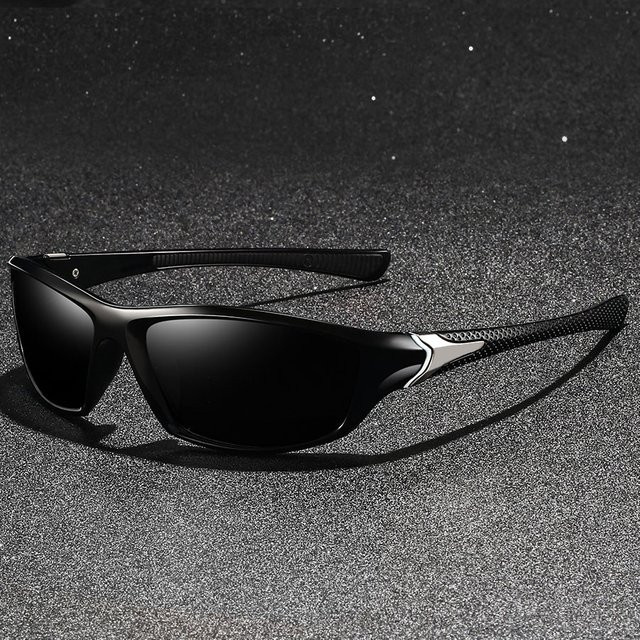 Sportsonnenbrille, Unisex, Vollrand, Schwarz, Kunststoff - Bild 1