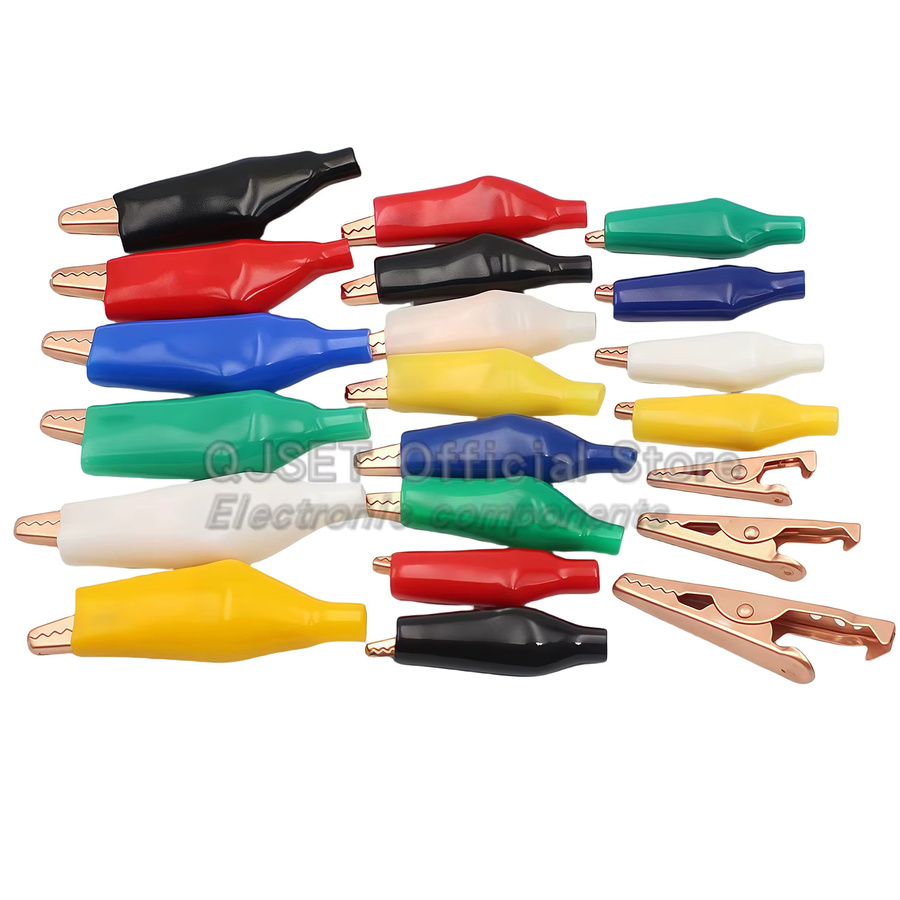 QJSET Reinkupfer-Krokodilklemmen-Set für Elektriker und Schweißarbeiten in Rot und Schwarz mit Schutzhülle, Größen: 28 mm, 35 mm und 45 mm - Bild 3