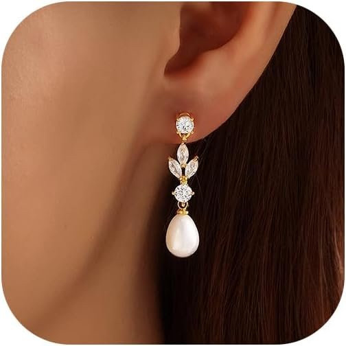 RUIYI Perlenohrringe, 14k vergoldet, Diamant, Damen - Bild 1