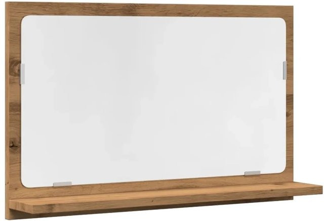 vidaXL Badspiegel mit Ablage in Artisan-Eiche, Farbe: Braun, B/T/H: 60 x 11 x 37 cm - Bild 1