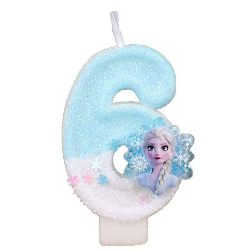 MINISO Digitale Geburtstagskerze Schneeprinzessin in Blau für die Kuchen-Party-Dekoration - Bild 3