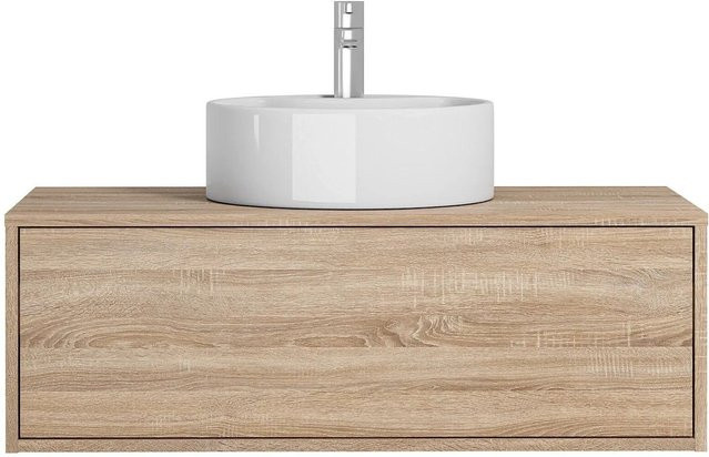 Vente-unique Einzelwaschtisch Teana Wandmontage Beige Breite: 94 cm - Bild 1