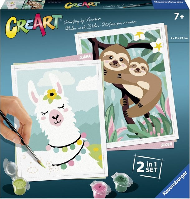 Ravensburger Malset Malen nach Zahlen, Lama und Faultier, ab 7 Jahre - Bild 1