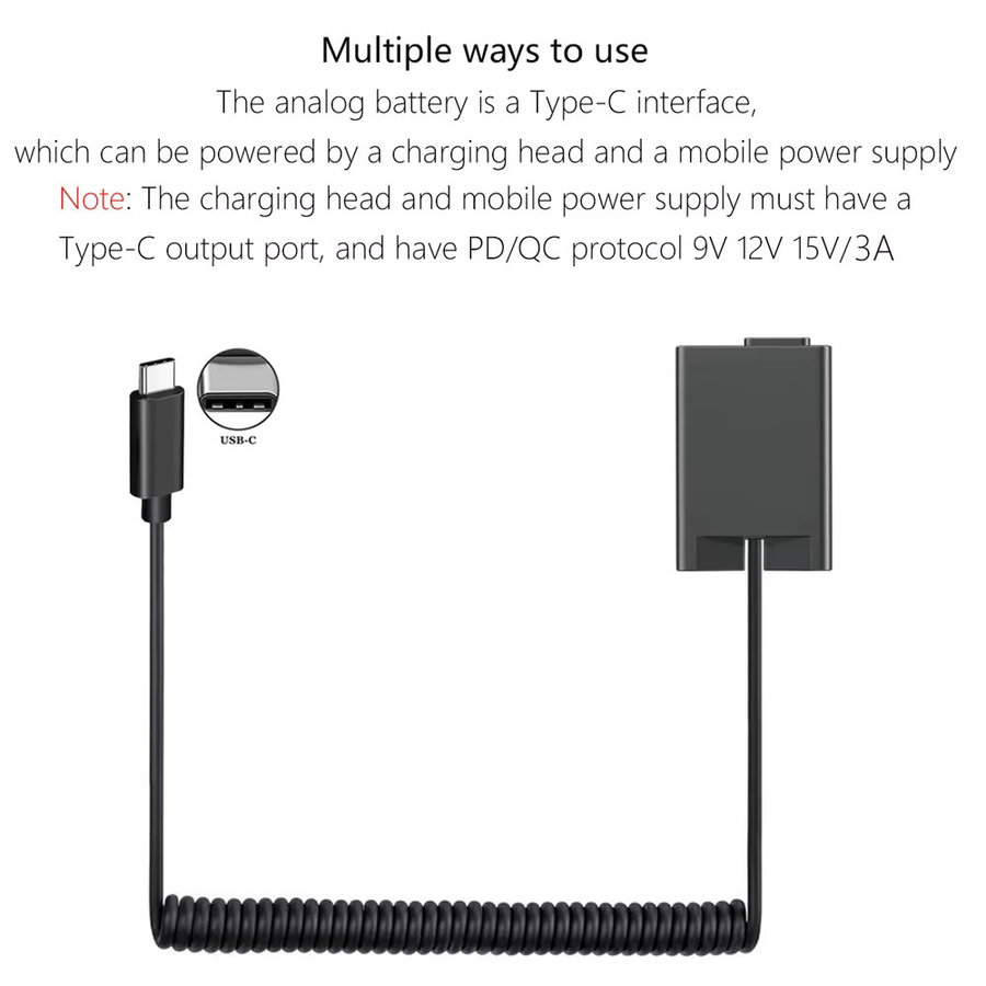 Nikon EP-5G Dummy-Akku-Netzteil mit USB-C Anschluss für ZFC, Z50 und Z30 Kameras in Schwarz - Bild 3