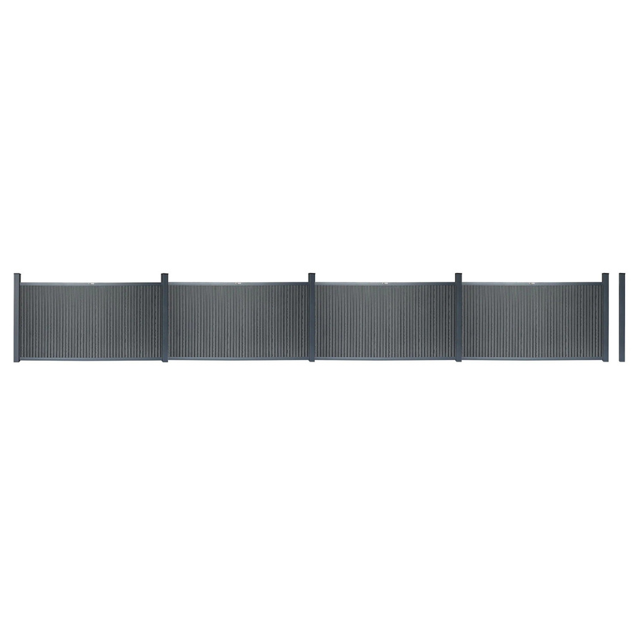 Home Deluxe WPC-Sichtschutzzaun Callado Premium aus Aluminium in Anthrazit, 2 Elemente, Höhe: 115 cm, Breite: 383 cm - Bild 2