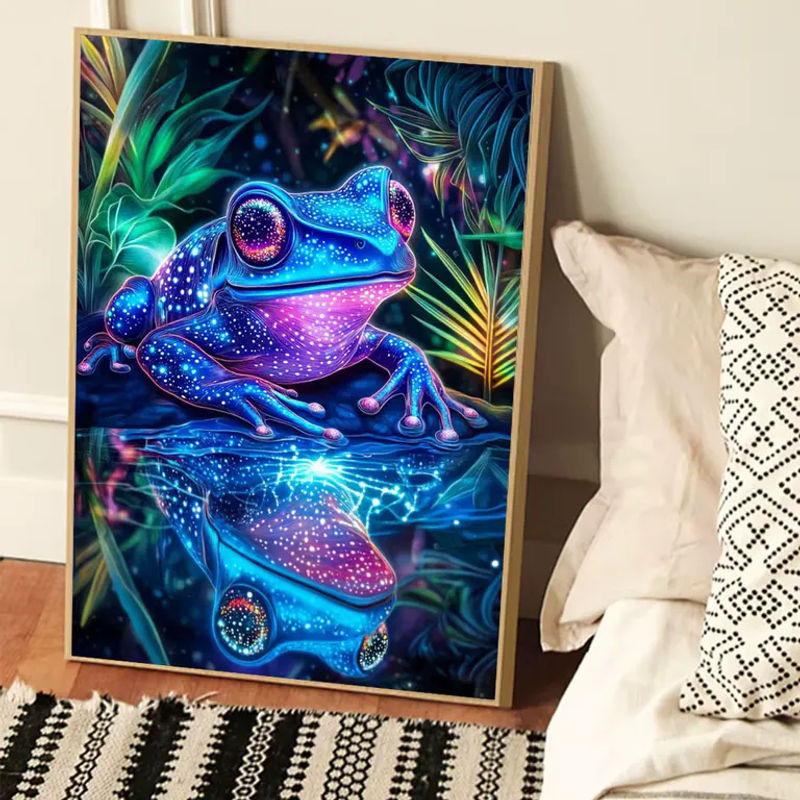 Huacan DIY Diamantmalerei Frosch Tier Landschaft Diamantmosaik Set in Mehrfarbig - Bild 3