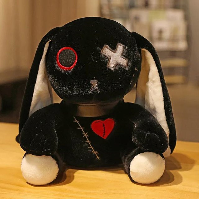 Yiran toy Gruselige Gothic Kaninchen Plüschtiere, 25cm, ab 3 Jahre - Bild 1