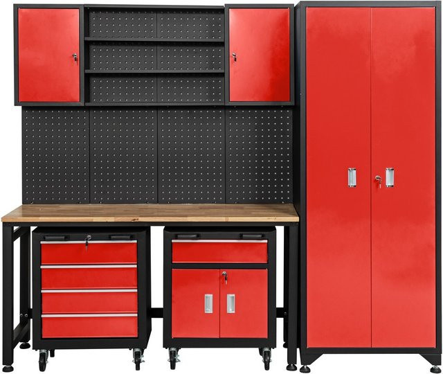 Tech Craft Garagenschrank 6-teilig in Rot - Bild 1