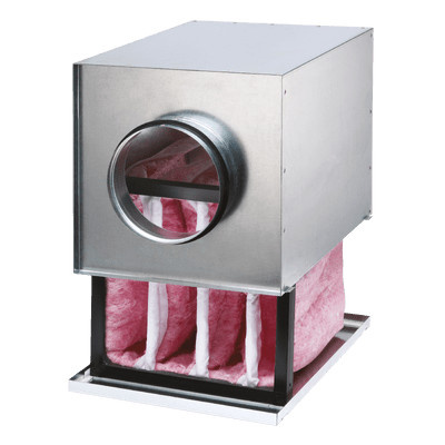 Helios Luftfilter-Box LFBR 400 F7 für Rohr DN 400 mm in Silber aus Stahl - Bild 1