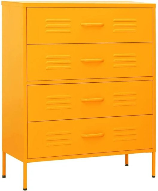 vidaXL Kommode aus Metall in Senfgelb, B/T/H: 80 x 35 x 101,5 cm - Bild 1