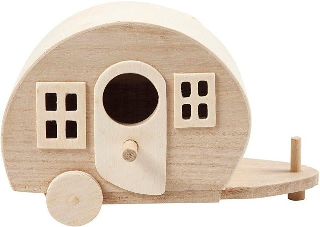 Campingwagen von Creativ Company aus Rohholz und Sperrholz in Braun, B/T/H: 18,0 x 11,0 x 8,0 cm - Bild 1