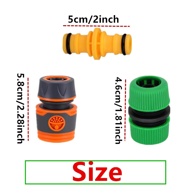 Nongjiale Gartenschlauch-Verbinder 1/2 Zoll als PVC-Reduzierer und 12mm Verlängerungsadapter für Bewässerungssysteme in Orange - Bild 2