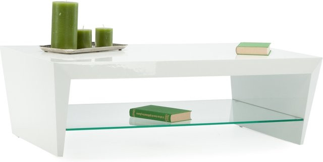 Couchtisch MONDO PRISMA PLUS in Weiß mit Glasoberfläche, B/T/H: 110 x 70 x 46 cm - Bild 1