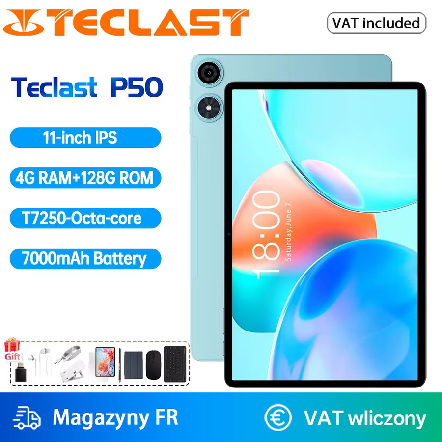 Teclast P50 Tablet Android 16 Max mit 11 Zoll Display, 12GB RAM, 128GB ROM, T7250 Octa-Core Prozessor, Dual-Band WLAN und Bluetooth 5.0 in Blau - Bild 2