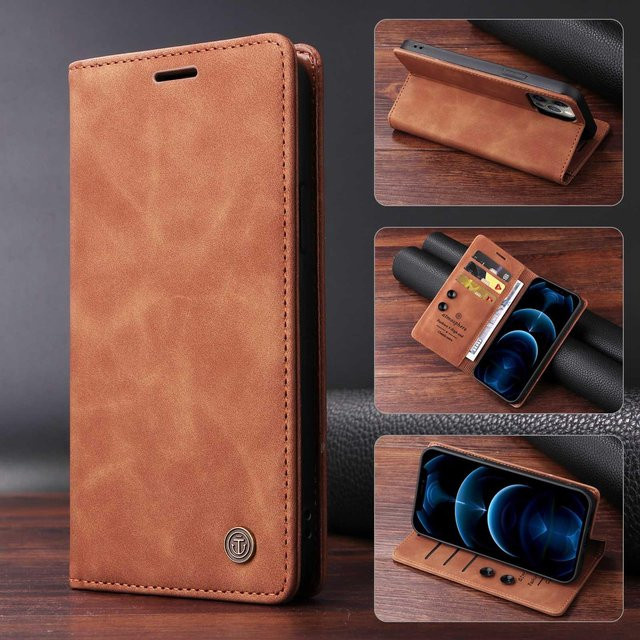 Vintage Leder Flip Case Brieftasche mit Kartensteckplatz und Buchständer für Samsung Galaxy (Modelle: A51, A54, A34, A24, A14, A05S, A32, A22, A23, A73, A53, A52S, A71, M32 5G, M22), braun - Bild 1