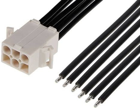 Molex Buchsengehäuse-Kabel mit 6 Polen in Weiß - Bild 1