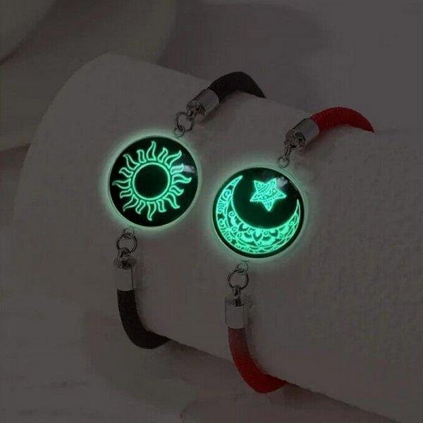 Armbänder Edelstahl, Sonne Mond, geflochten, black, Unisex - Bild 1