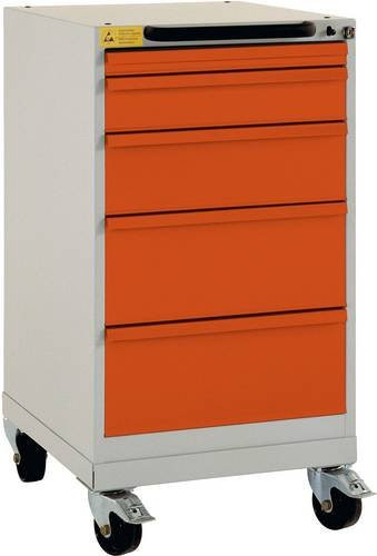 Manuflex BASETEC ESD-Schubfachschrank LS1044.2001 mobil, rotorange RAL 2001, 5 Schubfächer, Nutzhöhe: 70 cm - Bild 1