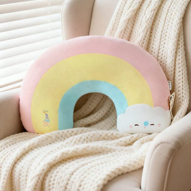 Yiran Health & Beauty Dekoratives Kissen Wolke Regenbogen, Plüsch, 50cm - Bild 1