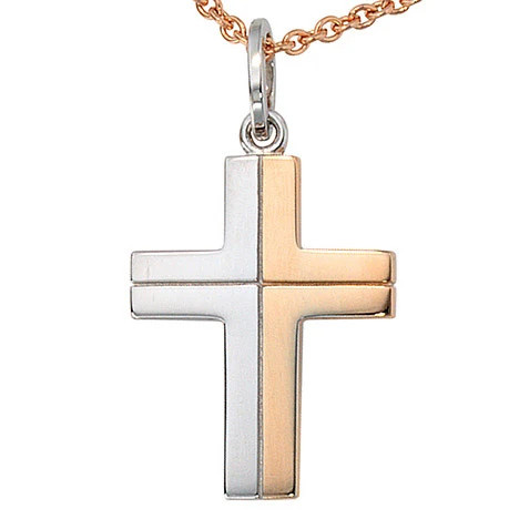 Colfem Anhänger Kreuz, 585 Weißgold bicolor, Unisex - Bild 1